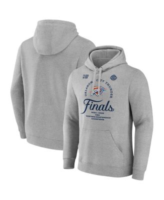 Fanatics - Men's Heather Gray Oklahoma City Thunder 2025 Western Conference Champions Locker Room Pullover Hoodie