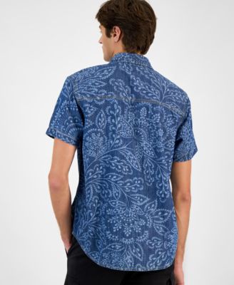 Men's Printed Denim Shirt, Macy's Exclusive