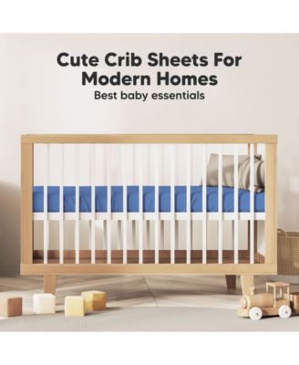 2pk Soothe Fitted Crib Sheets Neutral, Baby Crib Sheets, Fits Standard Nursery Baby Mattress