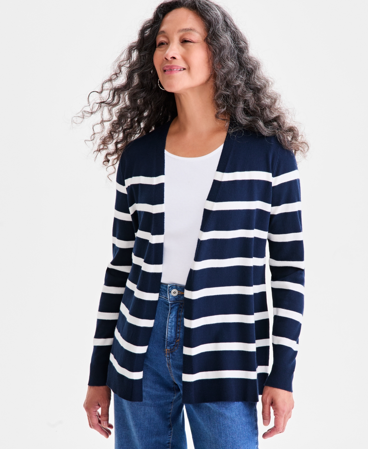 Style & Co Women's Open-front Cardigan, Created For Macy's In Blue