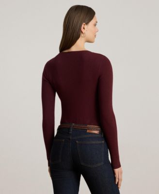 Women's Rib-Knit Cotton-Blend Crewneck Sweater