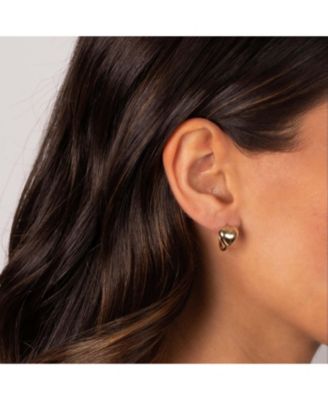 Solid Heart Huggie Earring 14K