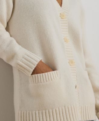 Women's Wool-Blend V-Neck Cardigan