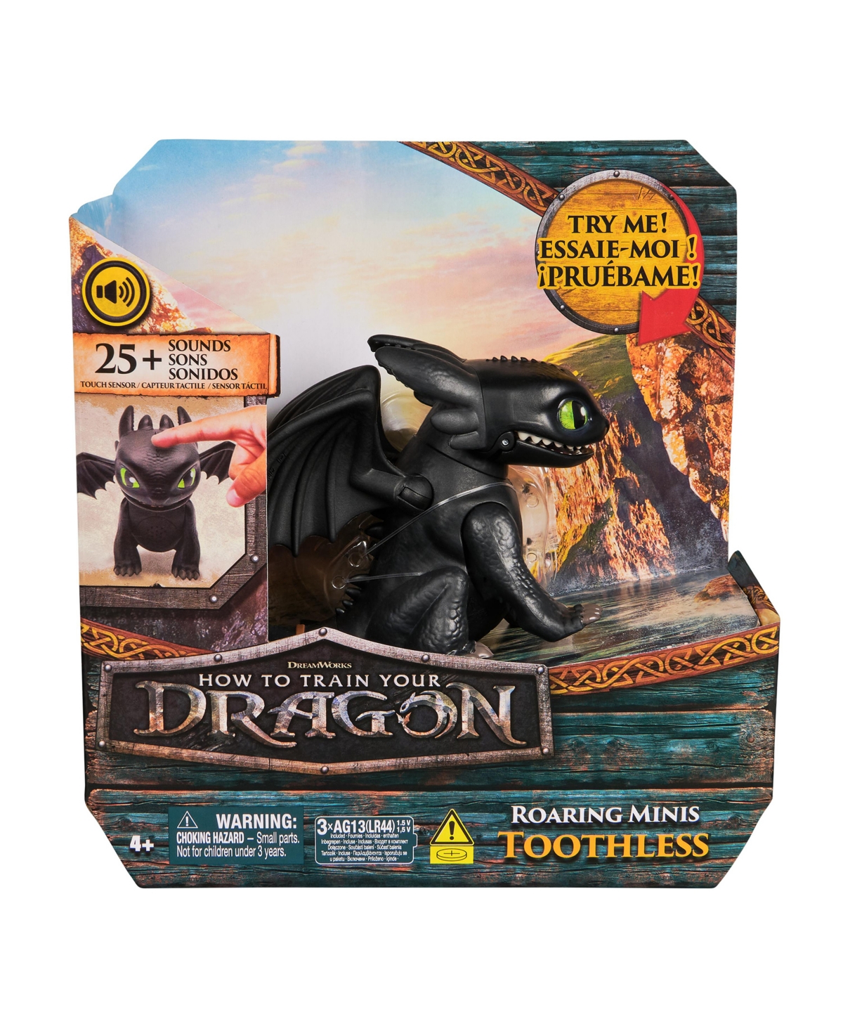 Dreamworks Dragons How To Train Your Dragon Roaring Minis Toothless In Transparent