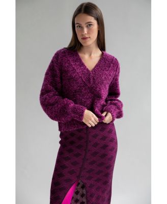 Women's V-Neck Tonal Boucle Sweater