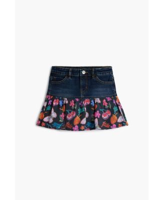 Girls Girls's Denim ruffle miniskirt