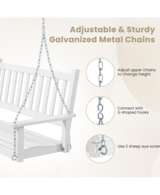 3-Person Wooden Outdoor Porch Swing with 800 lbs Weight Capacity