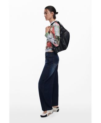 Women's Small faux leather bag with buckles