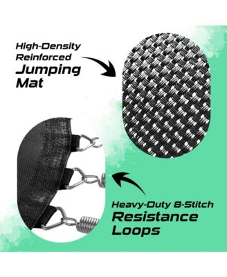 Pumpkin-Shaped Outdoor Trampoline Set with Premium Top-Ring Frame Safety Enclosure, 12 FT - Green Apple