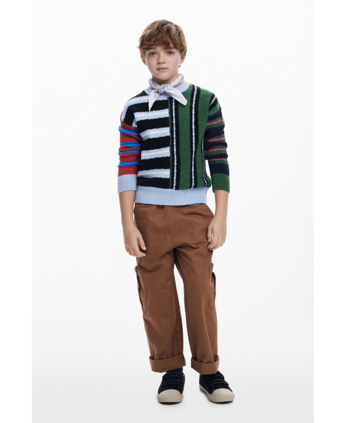 Desigual Boys Boys's Textured Striped Sweater In Multi