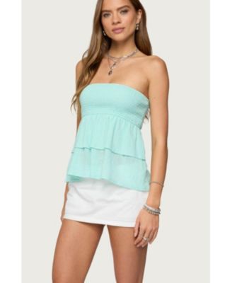 Women's Harleigh Ruffled Linen Look Tube Top
