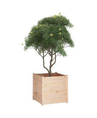 Garden Planters 2 pcs 23.6"x23.6"x23.6" Solid Wood Pine