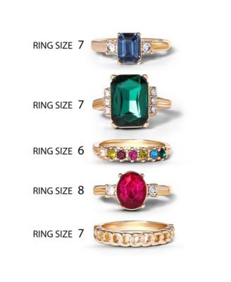 Multi-Gemstone Statement Ring Set