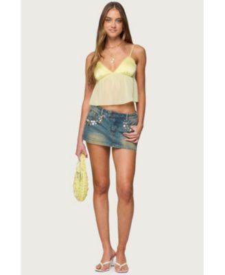 Womens Krisa Sheer Chiffon Babydoll Top