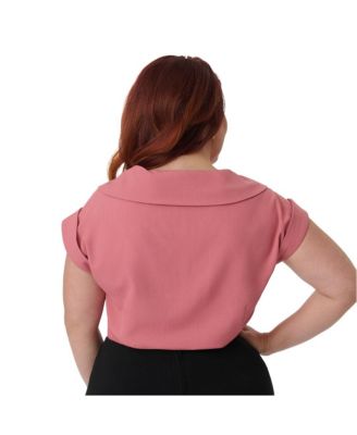 Plus Size 1960s Twill Sleeveless Blouse