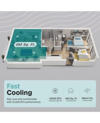 Portable Air Conditioner & Heater - 1000 BTU (ASHRAE) Compact Home A/C Unit with Cooling and Heating, Includes Window Mount Kit (Gray