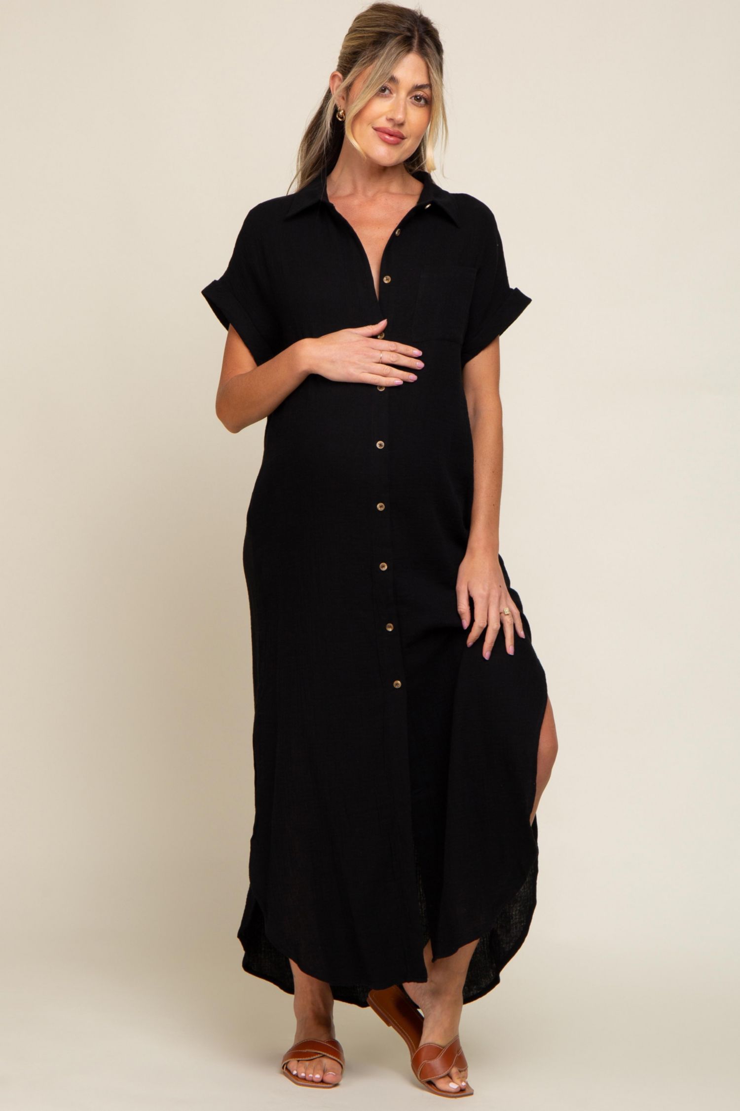 Women's Button Down Midi Dress