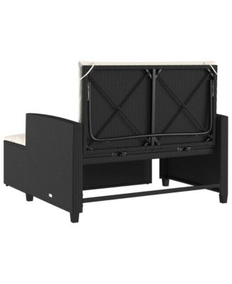 Patio Sofa Black, Cream White