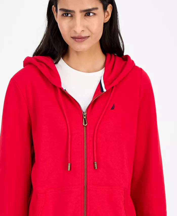 Women's Solid Zip-Front Hoodie, Online Only - thumbnail 7