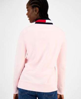 Women's Quarter Zip Embroidered Logo Sweatshirt