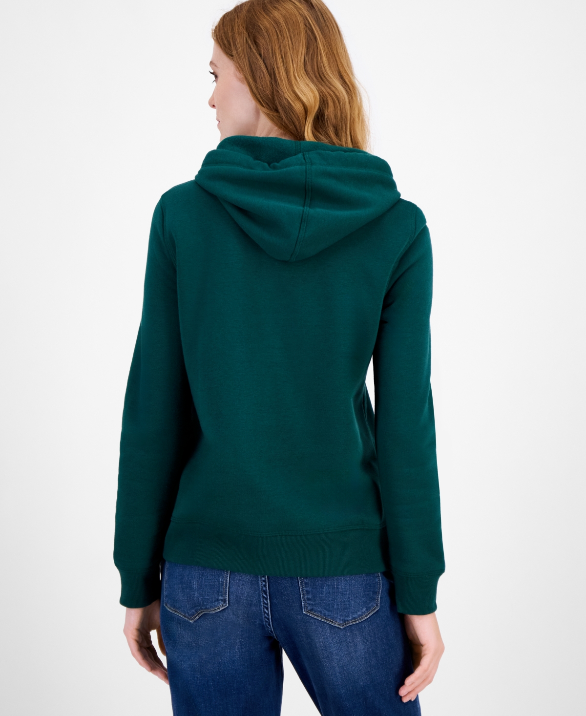 Tommy Hilfiger Women's Embroidered Logo Hooded Sweatshirt In Green