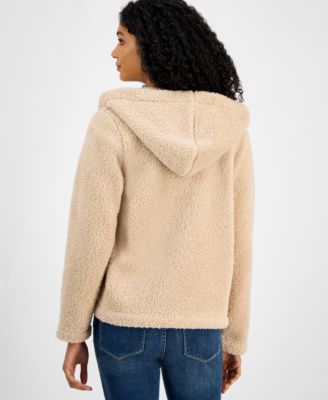 Women's Zip-Front Long-Sleeve Sherpa Jacket 