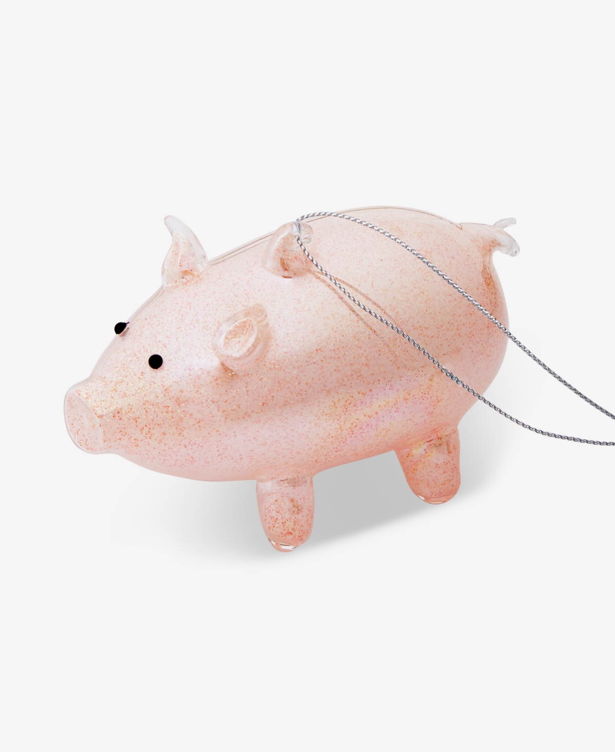 Holiday Lane Pastel Shine Pink Glitter Pig Ornament, Macy's Exclusive In Pink