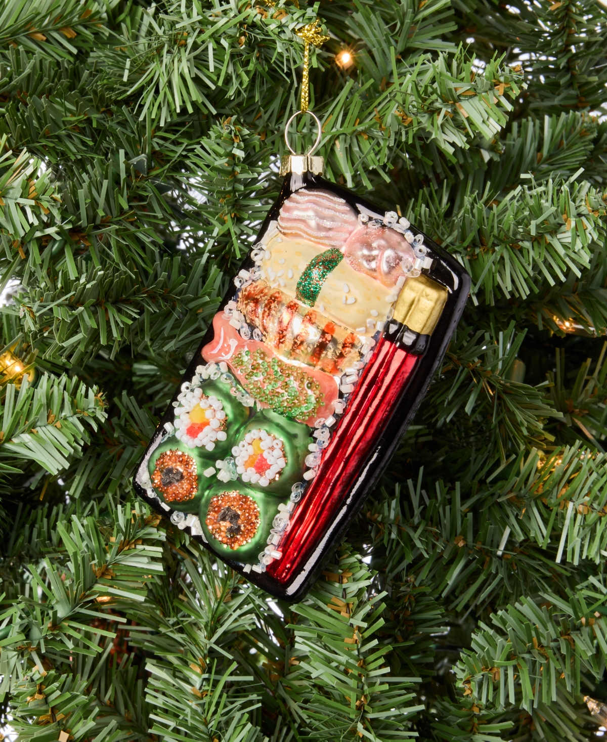 Holiday Lane Foodie Sushi Board Ornament, Macy's Exclusive In Transparent
