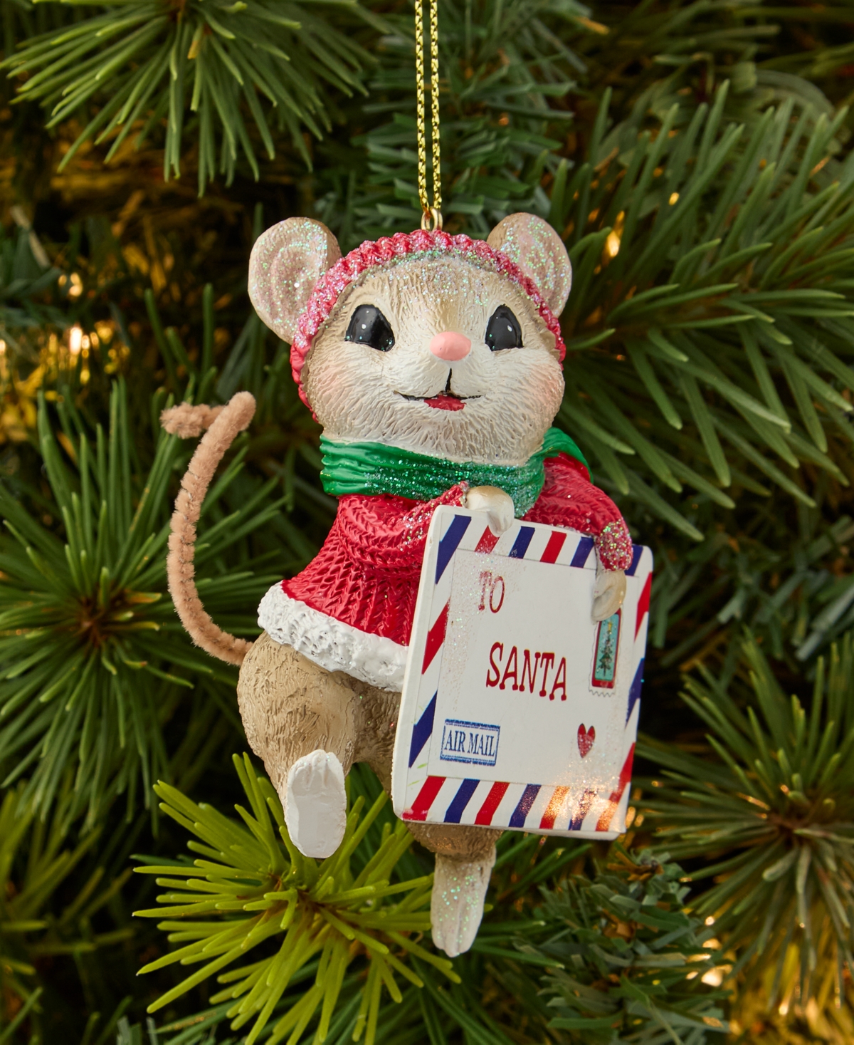Holiday Lane Heritage Mouse Post Card Ornament, Macy's Exclusive In Transparent