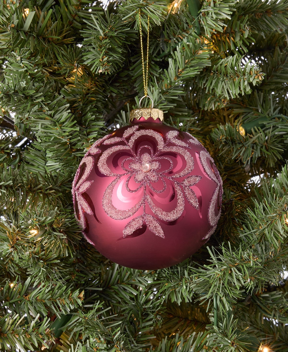 Holiday Lane Berry Tones Red and Gold Ball Ornament, Macy's Exclusive