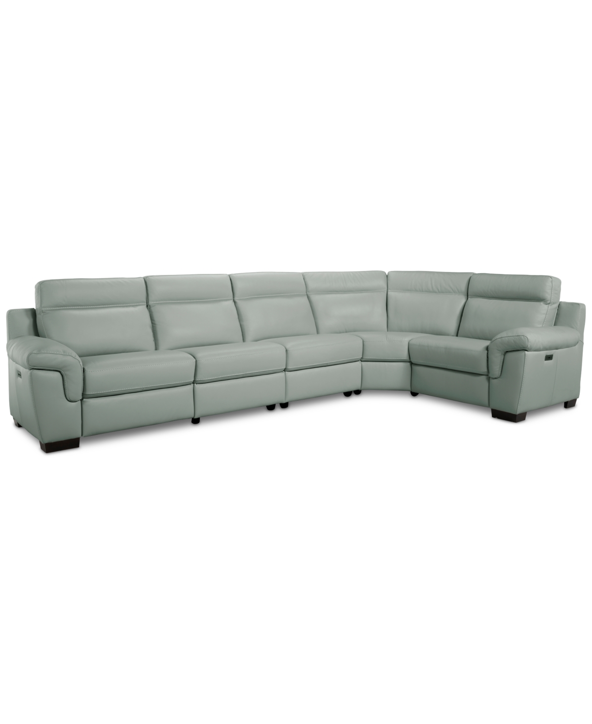 Macy's Julius Ii 5-pc. Leather L Sectional With 2 Power Recliners,  Exclusive In Gray