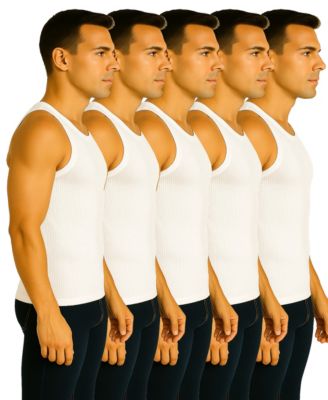 Men's 5-Pack Heavyweight Ribbed Tank Top
