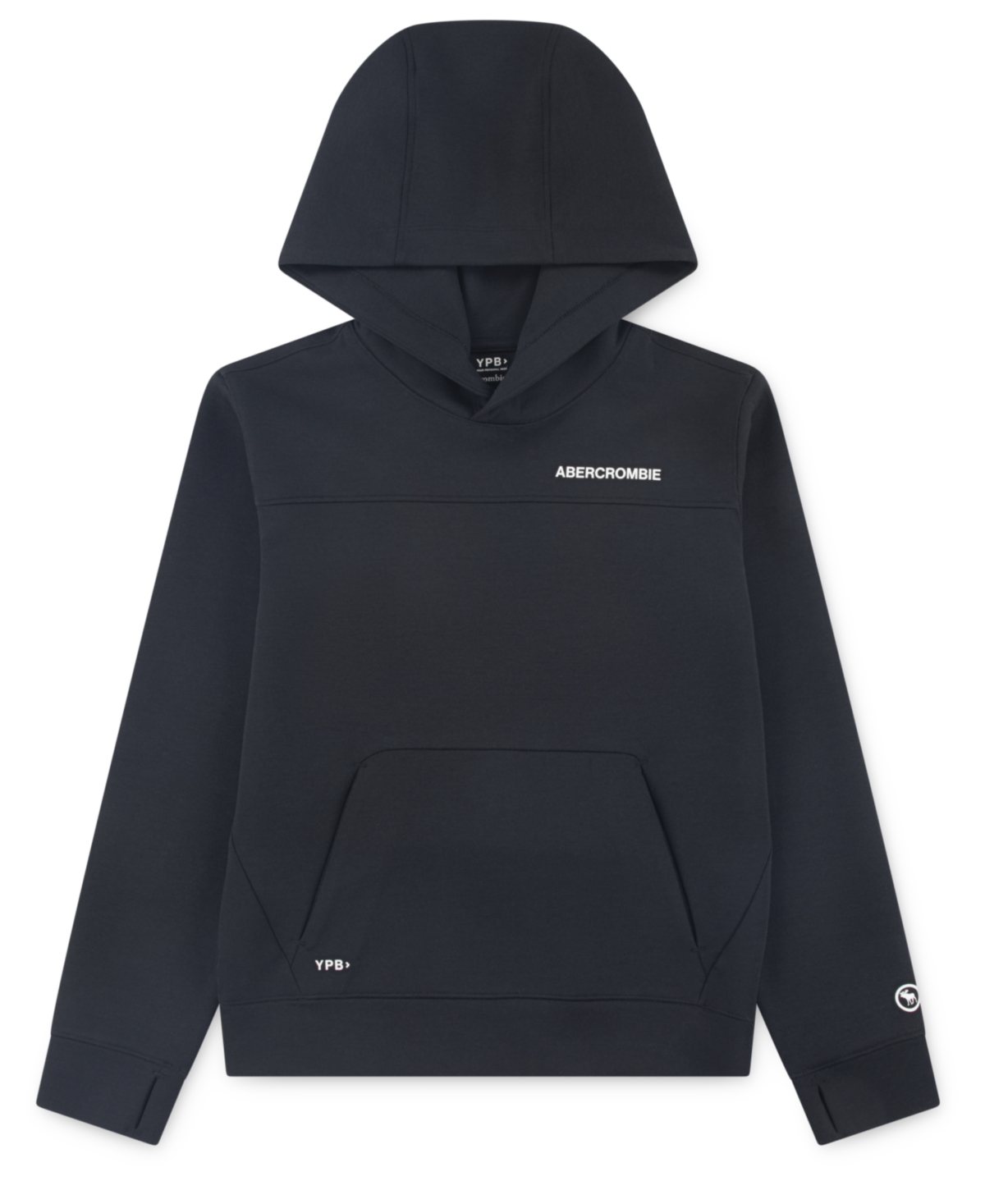 Abercrombie Boys Ypb Neoknit Technical Pullover Hoodie In Black