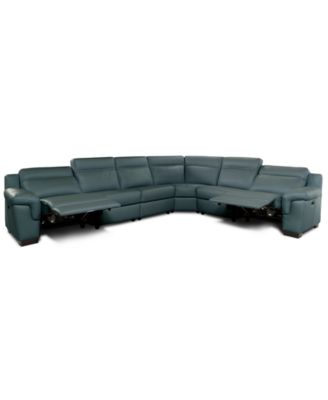 Julius II 6-Pc. Leather L Sectional with 2 Power Recliners, Macy's Exclusive