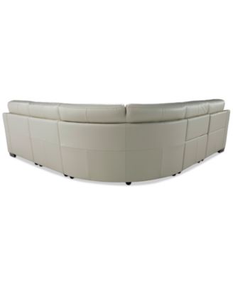 Julius II 5-Pc. Leather Chaise Sectional with 2 Power Recliners, Macy's Exclusive