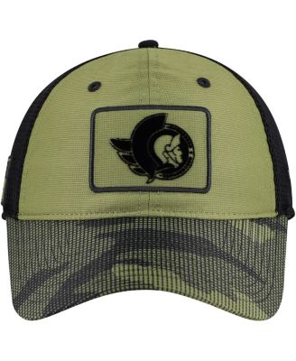 Men's Olive Ottawa Senators Military Appreciation Trucker Adjustable Hat