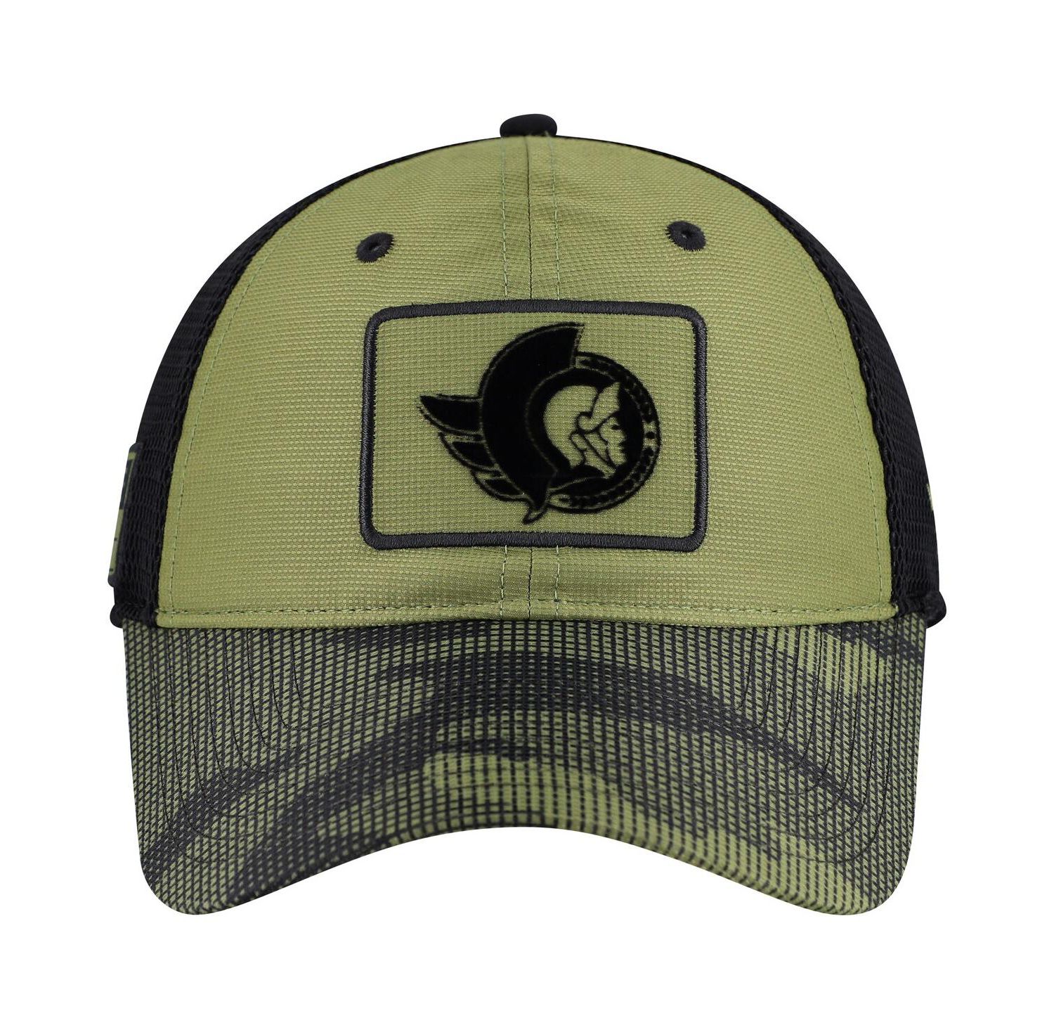 Men's Olive Ottawa Senators Military Appreciation Trucker Adjustable Hat