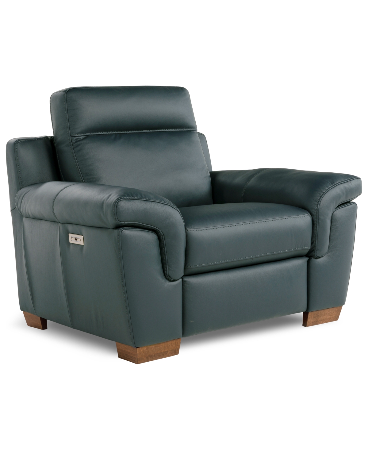 Macy's Julius Ii Leather Power Recliner, Exclusively At  In Blue