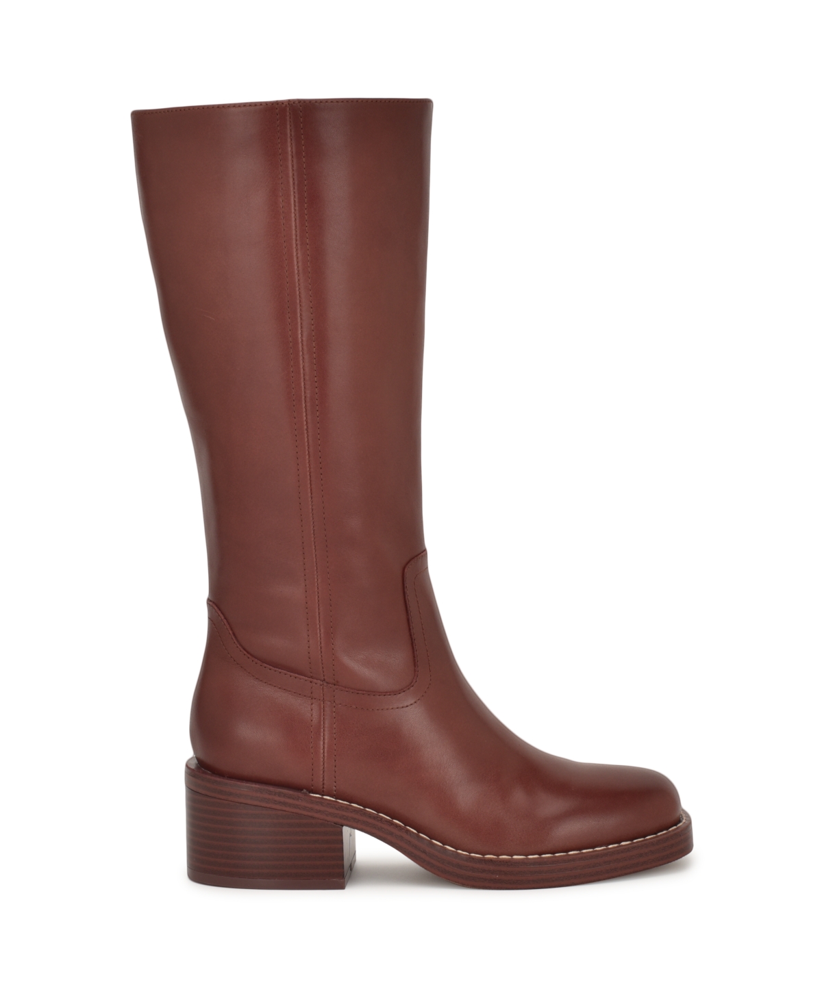 Nine West Broklyn Block Heel Boot In Brown