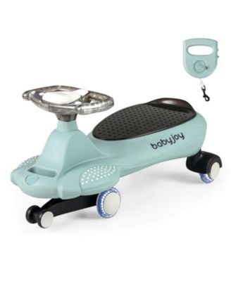 Wiggle Car with Hauling Rope Ride on Toy with Under-Seat Storage & Swing Car