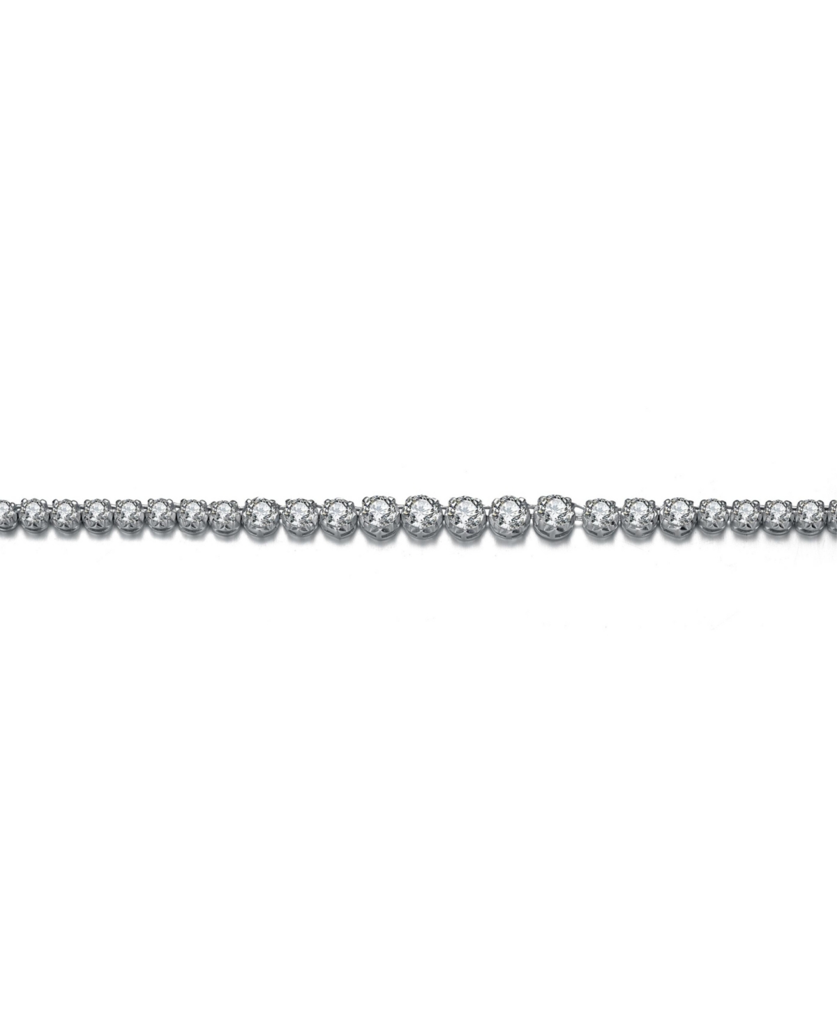 Genevive Sterling Silver with Cubic Zirconia Graduated Circle Link Tennis Necklace
