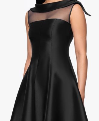 Women's Boat-Neck Bow-Shoulder A-Line Dress