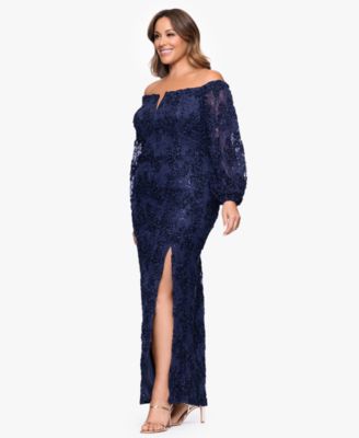 Plus Size Off-The-Shoulder Soutache Lace Dress