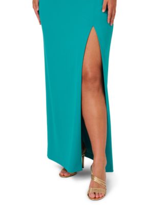 Plus Size Off-The-Shoulder Column Gown