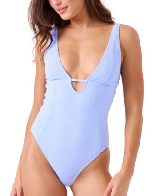 Juniors' Haleiwa Plunge-Neckline One-Piece Swimsuit