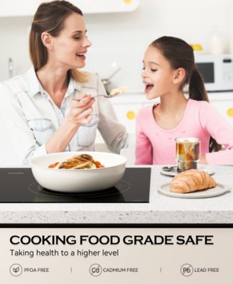 18-Piece Non-Stick Cookware Set with Silicone Tools, Detachable Handles, Space-Saving Design for All Stovetops