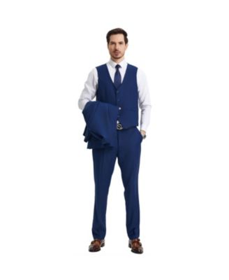 Men's Hybrid-Fit 3pc Notch Lapel Suit Set, Jacket Vest and Pants