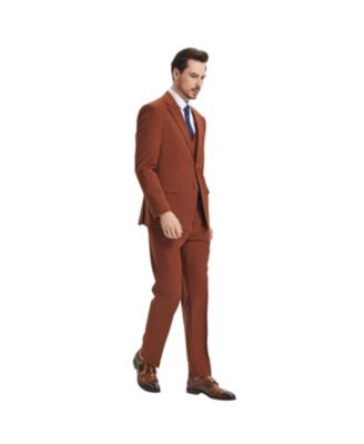 Men's Hybrid-Fit 3pc Notch Lapel Suit Set, Jacket Vest and Pants