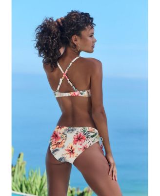 Women's Tropical Print Mid Rise Bikini Swimsuit Bottom