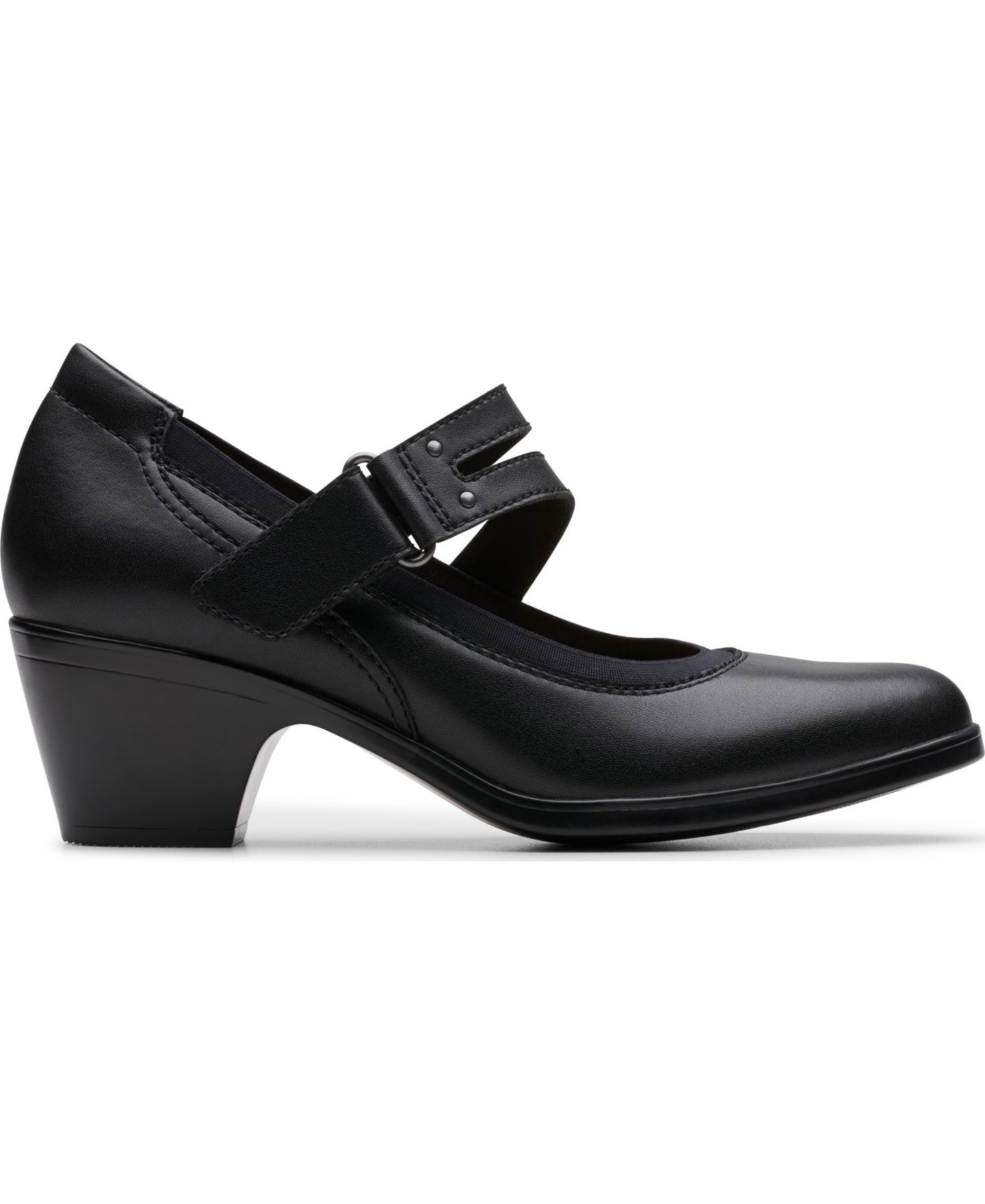Женские туфли Clarks Emily2 Janna Round Toe Pumps, цвет: Чёрный кожаный — фото 2